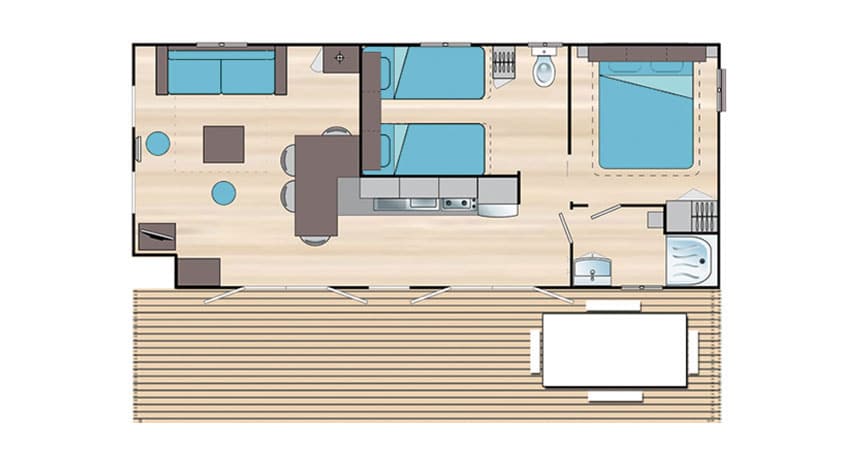 Plan du mobil home 5 étoiles