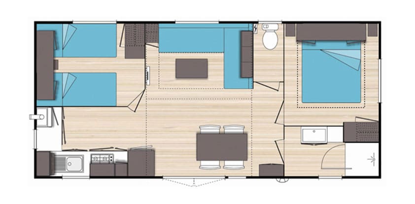 Plan du mobil home Luxus