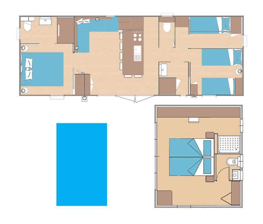 Plan du mobil home VIP Luxe