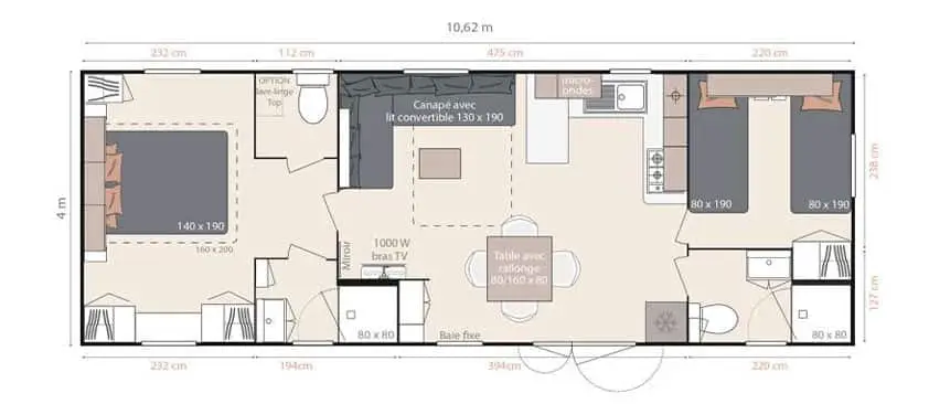 Plan Mobil home Royal Vista