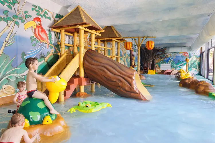 The Jungle Pool at Esterel Caravaning, an indoor pool for toddlers on a jungle theme