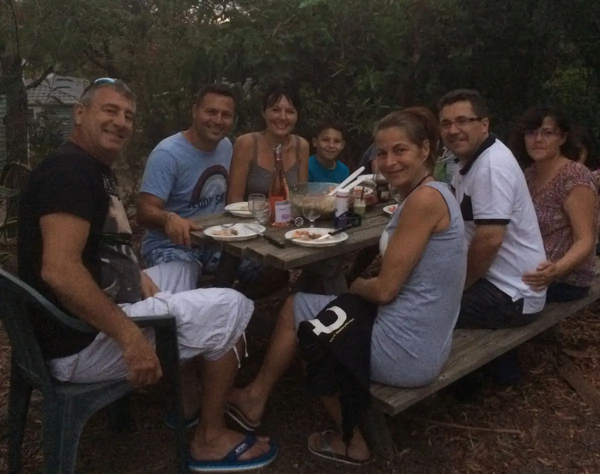 Reunion with the former Esterel Caravaning lifeguards around a table in 2016